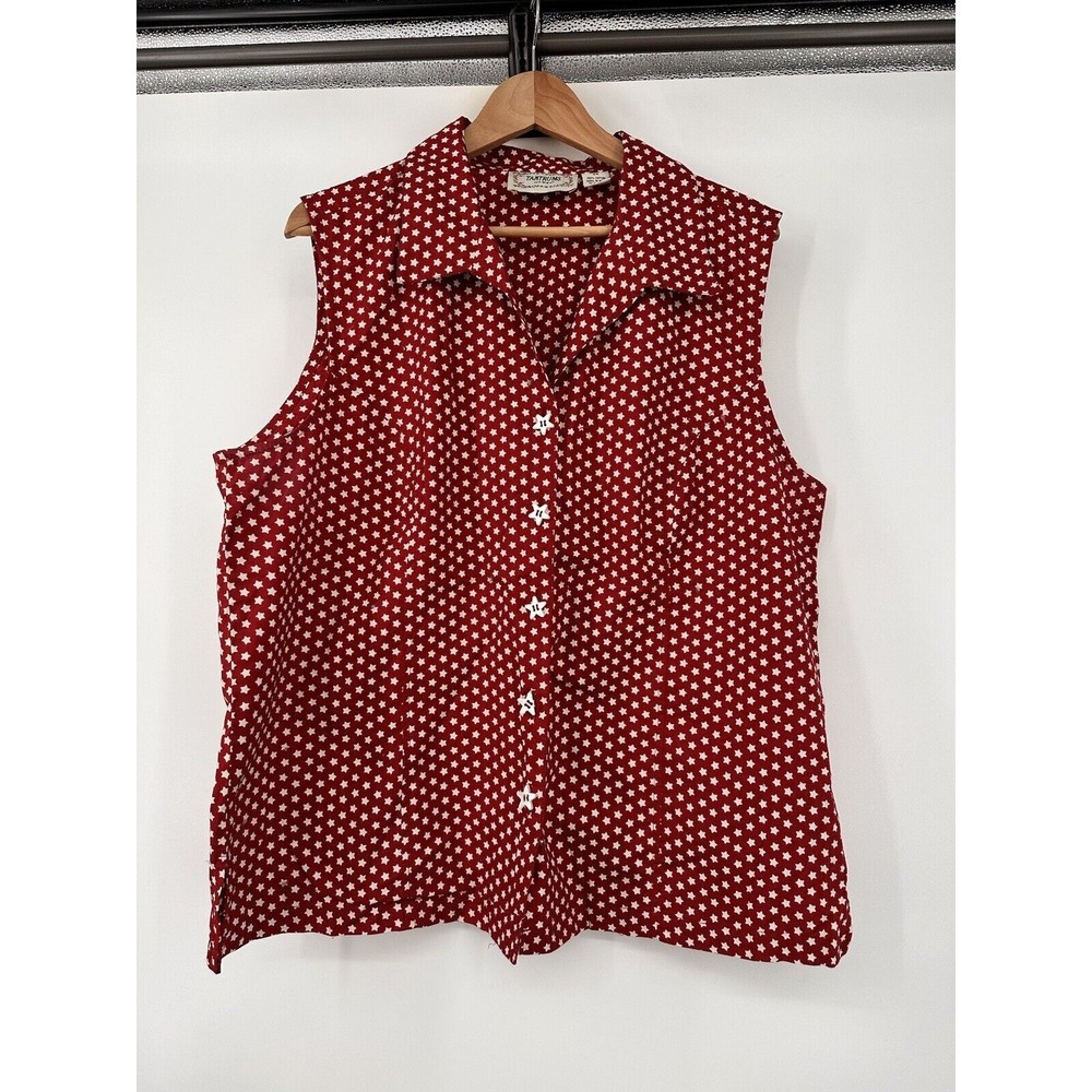 Vintage Tantrums Women's Floral  star‎  Button-  cotton blouse  Size 2X